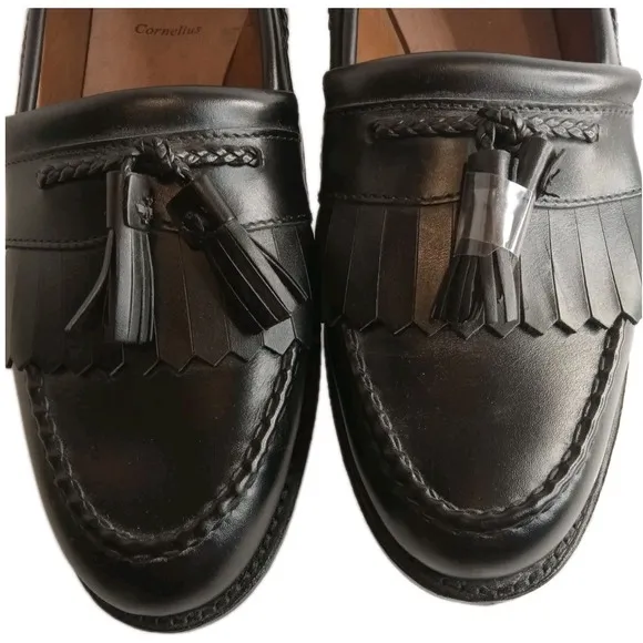 Allen Edmonds Cornelius Kiltie Black Leather Tasseled Men's Loafer Size 10D NWOB