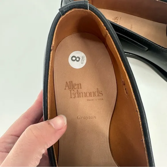 Allen Edmonds Grayson Black Leather Tassel Loafers Dress Shoes Size 8 D