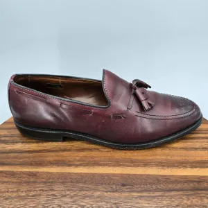 Allen Edmonds Grayson Loafers Men's 9.5 D Burgundy Leather Tassel Dress Shoes