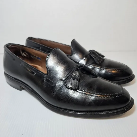 Allen Edmonds Grayson Men's Size 9.5 E Black Leather Tassel Loafers Dress Shoes
