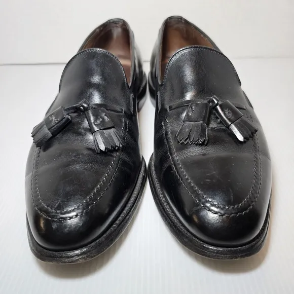 Allen Edmonds Grayson Men's Size 9.5 E Black Leather Tassel Loafers Dress Shoes