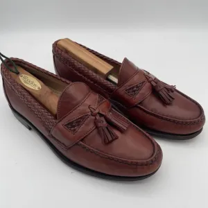 Allen Edmonds Maxfield 7.5D Chili Leather Tassel Weave Loafers USA Vintage