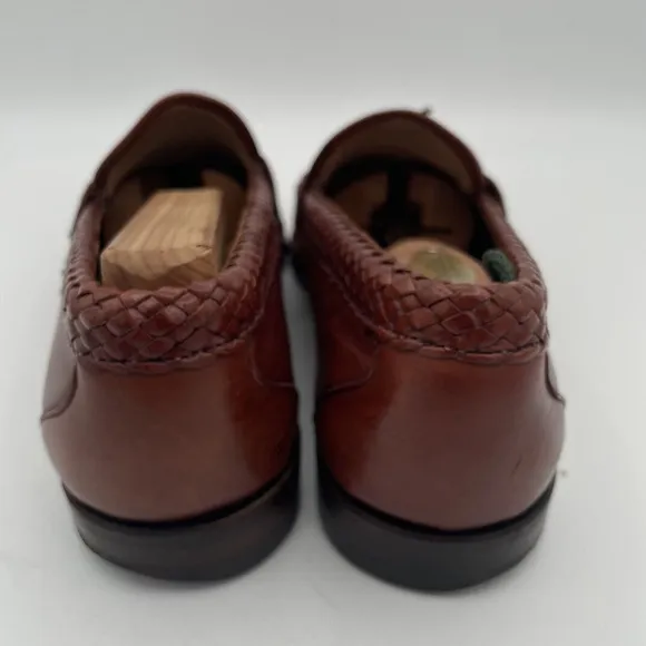 Allen Edmonds Maxfield 7.5D Chili Leather Tassel Weave Loafers USA Vintage
