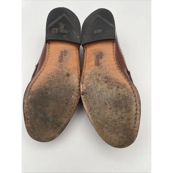 Allen Edmonds Maxfield 7.5D Chili Leather Tassel Weave Loafers USA Vintage
