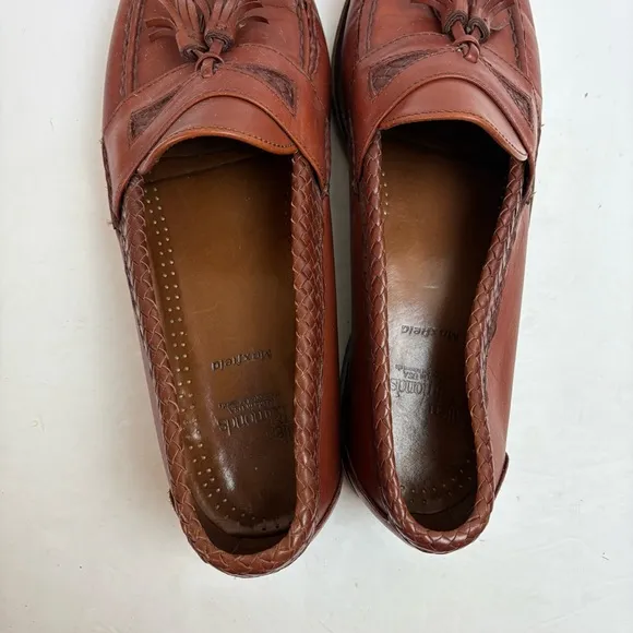 Allen Edmonds Maxfield Brown Leather Dress Loafer Tassel Slip-on Mens 12 D