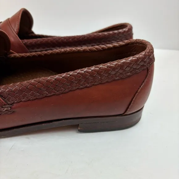 Allen Edmonds Maxfield Brown Leather Dress Loafer Tassel Slip-on Mens 12 D