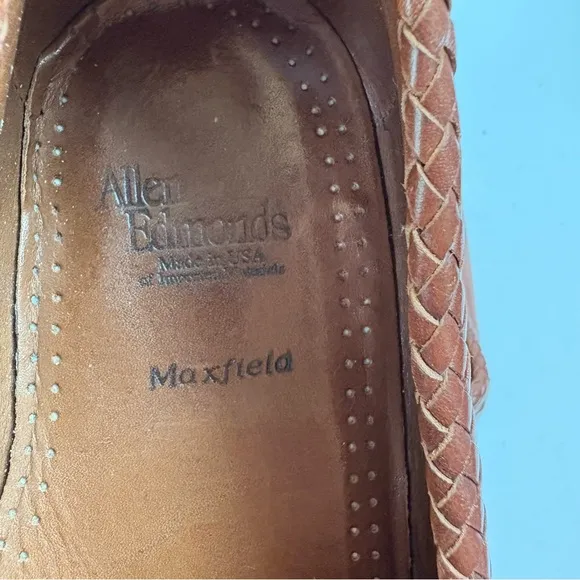 Allen Edmonds Maxfield Brown Leather Dress Loafer Tassel Slip-on Mens 12 D
