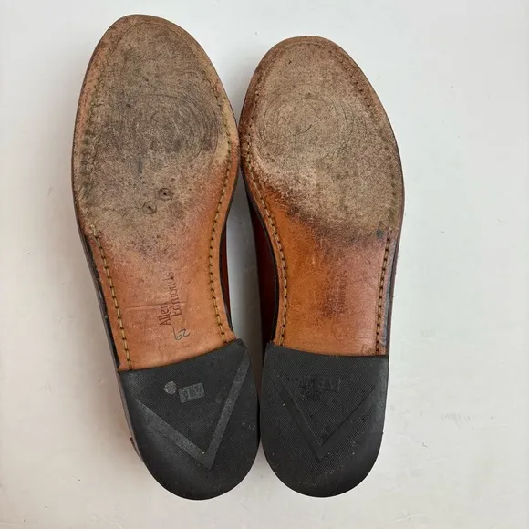 Allen Edmonds Maxfield Brown Leather Dress Loafer Tassel Slip-on Mens 12 D