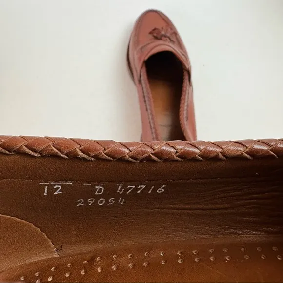 Allen Edmonds Maxfield Brown Leather Dress Loafer Tassel Slip-on Mens 12 D