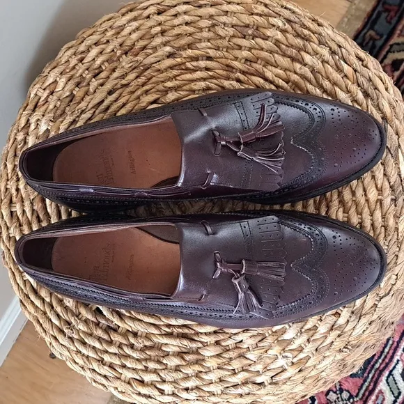 Allen Edmonds Mens Classic Kiltie Wingtip Tassel Cordovan Arlington Loafers 10 D