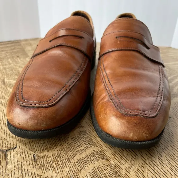Allen Edmonds Mens Loafers size 9.5 D brown leather Georgetown Classic Simple