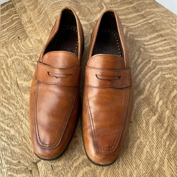 Allen Edmonds Mens Loafers size 9.5 D brown leather Georgetown Classic Simple