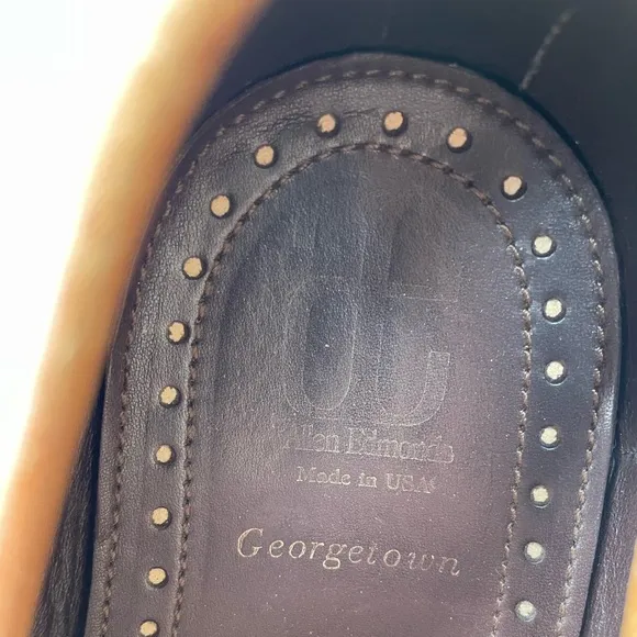 Allen Edmonds Mens Loafers size 9.5 D brown leather Georgetown Classic Simple
