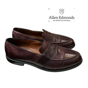 Allen Edmonds Men's Merlot Slip-on Leather Loafers Dress Shoes 14