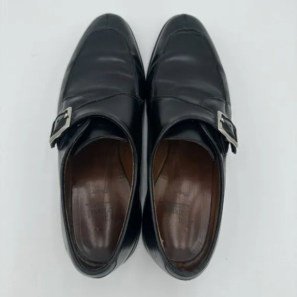 Allen Edmonds Men’s Thayer Black Leather Split Toe Monk Strap Loafers Size 10 E
