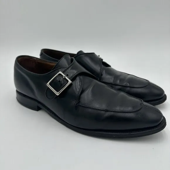 Allen Edmonds Men’s Thayer Black Leather Split Toe Monk Strap Loafers Size 10 E
