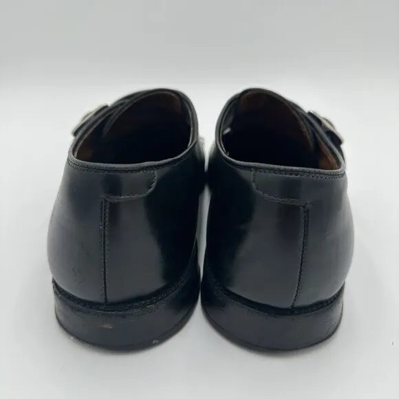 Allen Edmonds Men’s Thayer Black Leather Split Toe Monk Strap Loafers Size 10 E
