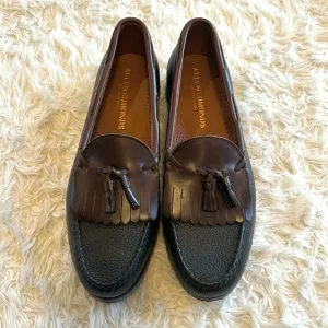 Allen Edmonds Nashua black &amp; brown tassel leather loafers. 13