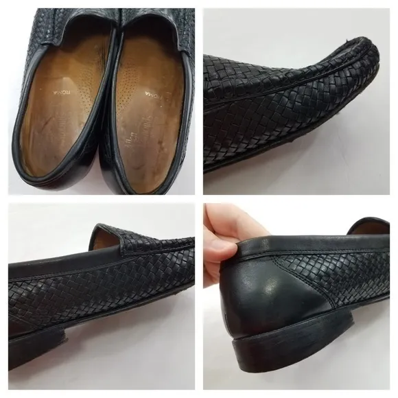 Allen Edmonds Roma Size 11 B Black Weave Mens Slip‎