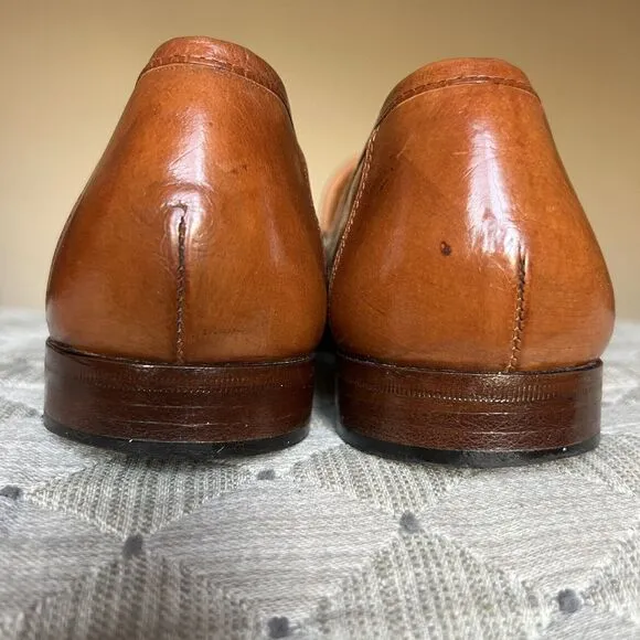 Allen Edmonds St. Vincent Sienna Brown  Leather Loafers Men’s 9 Woven Slip Ons