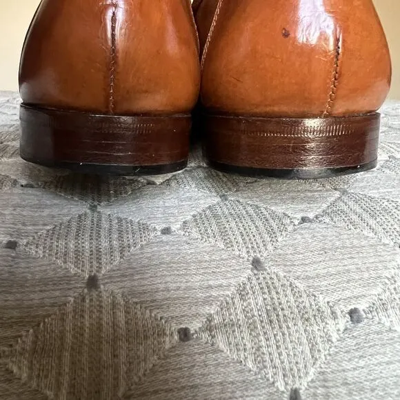 Allen Edmonds St. Vincent Sienna Brown  Leather Loafers Men’s 9 Woven Slip Ons