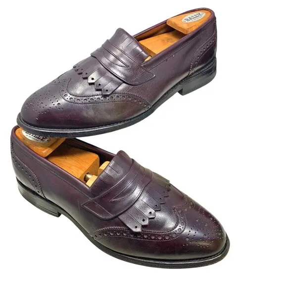 Allen Edmonds Wakefield‎ Burgundy Wingtip Kiltie Loafers