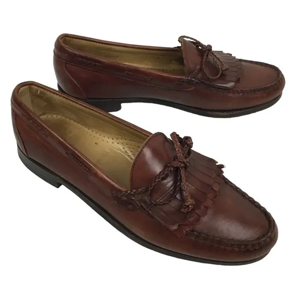 Allen Edmonds Woodstock Double Kiltie Tie Braid Loafers