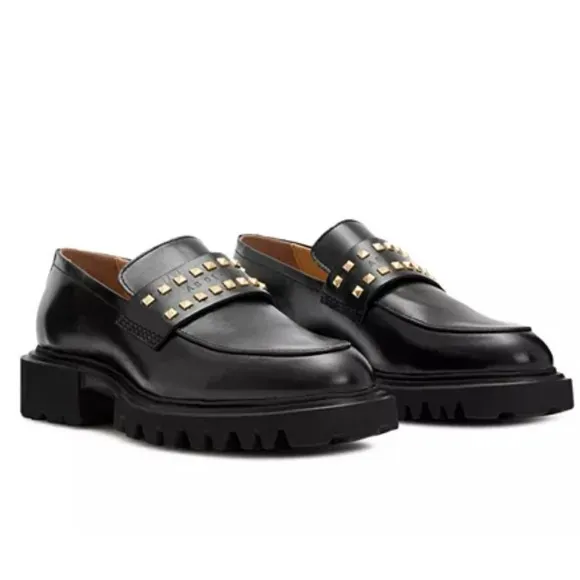 Allsaints Lola Studded Leather Loafers casual classic chic comfy style formal