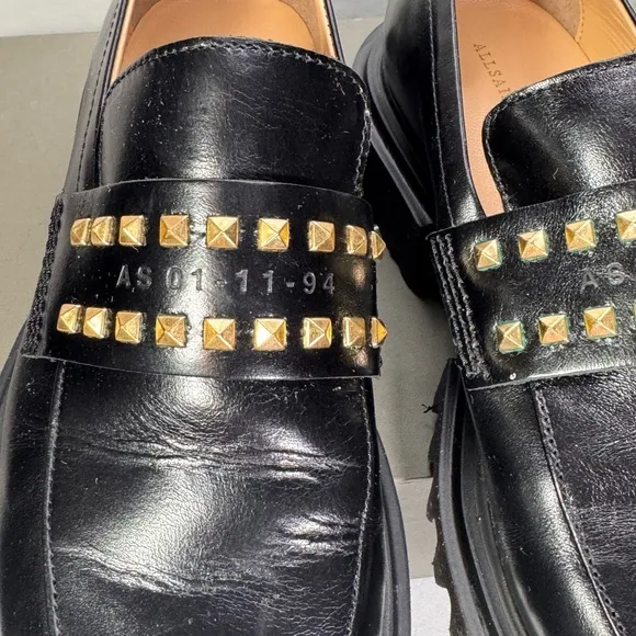 Allsaints Lola Studded Leather Loafers casual classic chic comfy style formal