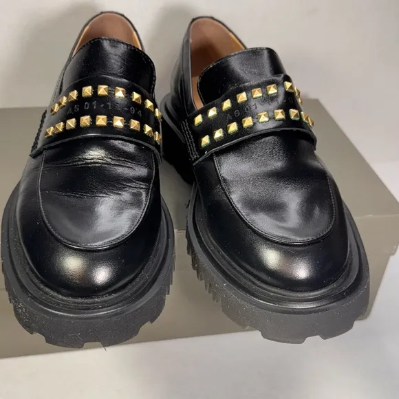 Allsaints Lola Studded Leather Loafers casual classic chic comfy style formal