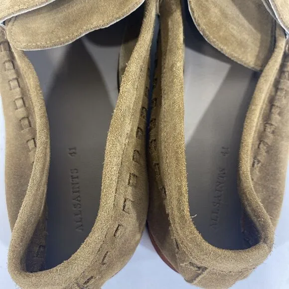 AllSaints - Sammy Slip On Suede Leather Loafers - Men's 41 (US 8) - Tan
