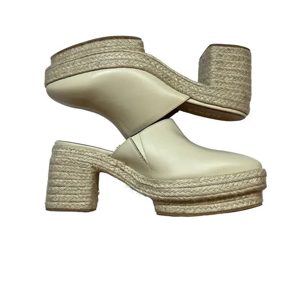 Alohas Cream Piko Leather Espadrilles Size 39 New