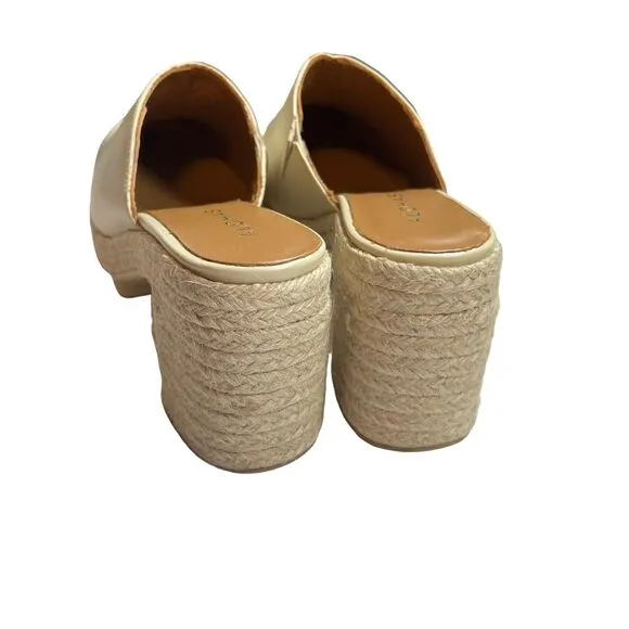 Alohas Cream Piko Leather Espadrilles Size 39 New