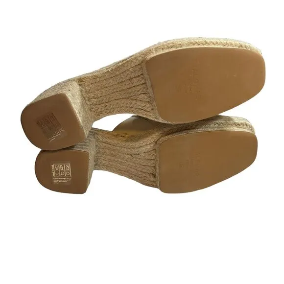 Alohas Cream Piko Leather Espadrilles Size 39 New