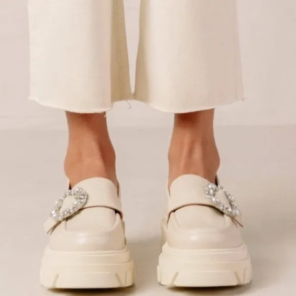 Alohas Trailblazer Crystal Black Chunky Leather Loafers
