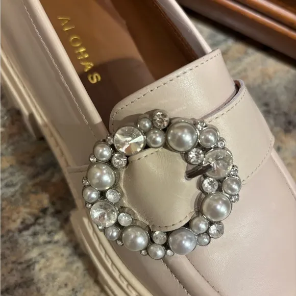 Alohas Trailblazer Crystal Black Chunky Leather Loafers