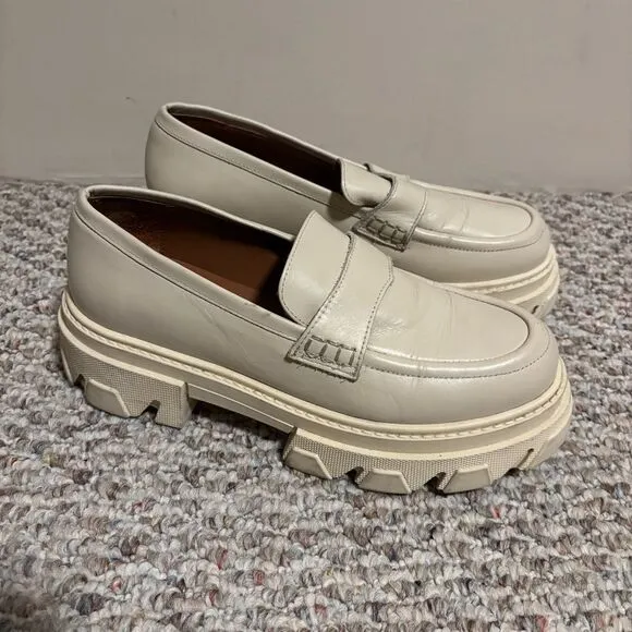 ALOHAS Trailblazer Cream Leather Chunky Platform Loafers- Size 40 (9)