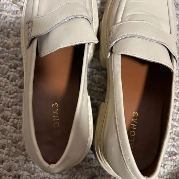 ALOHAS Trailblazer Cream Leather Chunky Platform Loafers- Size 40 (9)