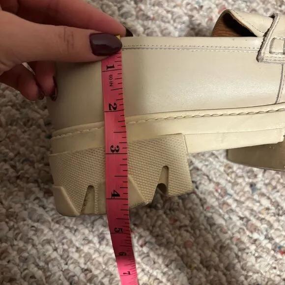 ALOHAS Trailblazer Cream Leather Chunky Platform Loafers- Size 40 (9)