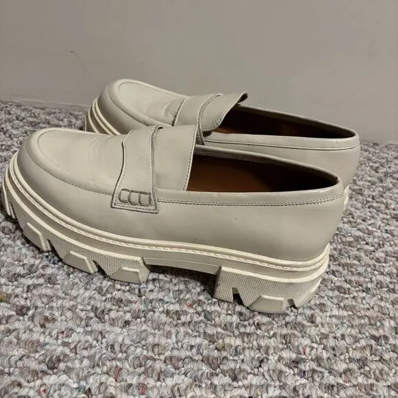 ALOHAS Trailblazer Cream Leather Chunky Platform Loafers- Size 40 (9)