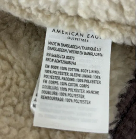 American Eagle Soft Purple Corduroy Sherpa Lined Trucker Jacket NEW Size XS