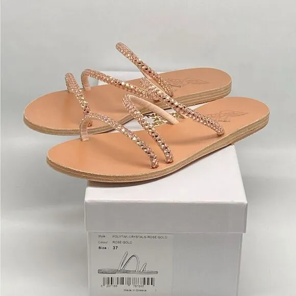 Ancient Greek Sandals Crystal Embellished Strappy Sandals size 37