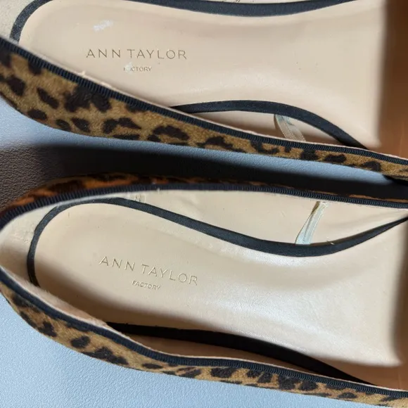 Ann Taylor Leopard Print Pointed Toe Flats Size 8M