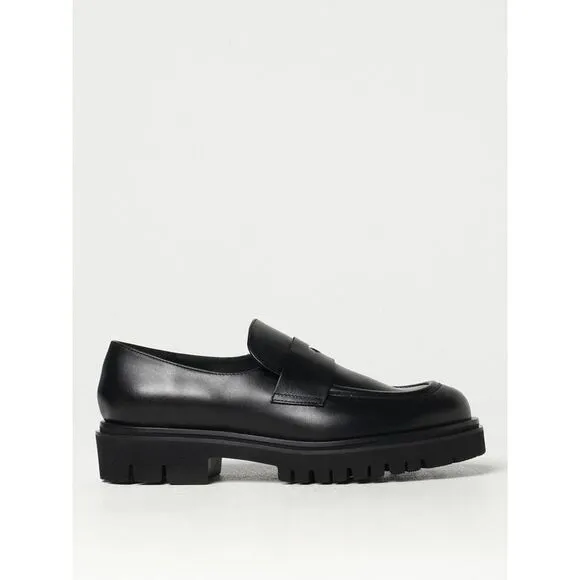 Anna F. Leather Penny Loafers Chunky Sole Women Black
