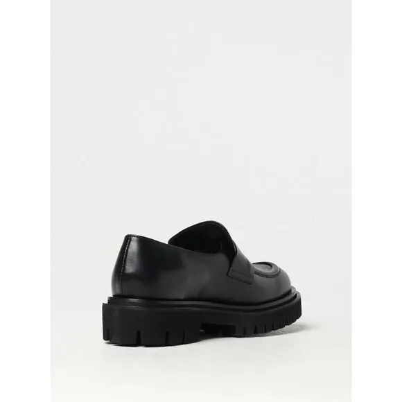 Anna F. Leather Penny Loafers Chunky Sole Women Black