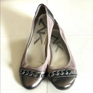 Anne Klein sport Women's Metallic Chain Ballet Flats- 8 1/2