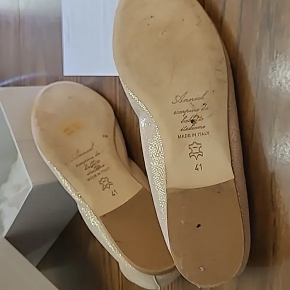 Anniel Ballet Flats Gold Shimmery ADORABLE ♥ Size 41 / approx. 10.5 USA ♥