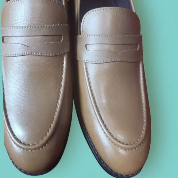 Anthony Veer Essentials Mens Gerry Penny Loafers Walnut Color Size 8.5