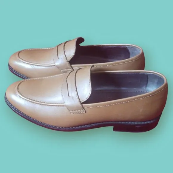 Anthony Veer Essentials Mens Gerry Penny Loafers Walnut Color Size 8.5