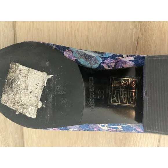 Anthropologie elysess Velvet Ballet Flats Floral Size EU 36/US 5/5.5